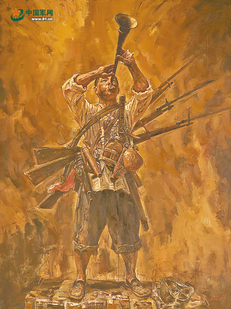 抗战美术作品选登:油画《胜利—1945》