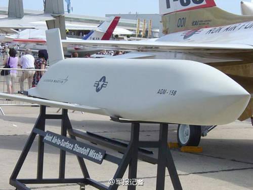 美agm-158b型空对地导弹 与战斧等巡航导弹类似