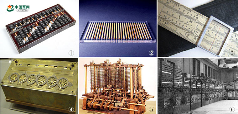 计算工具千年历程 图:算盘;图:算筹;图:计算尺;图:帕斯卡