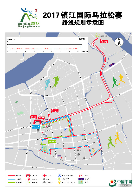 2017年镇江马拉松赛事线路图