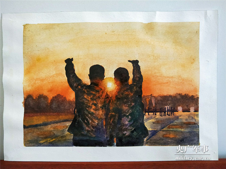 新兵指导员手绘画作记录新兵成长点滴